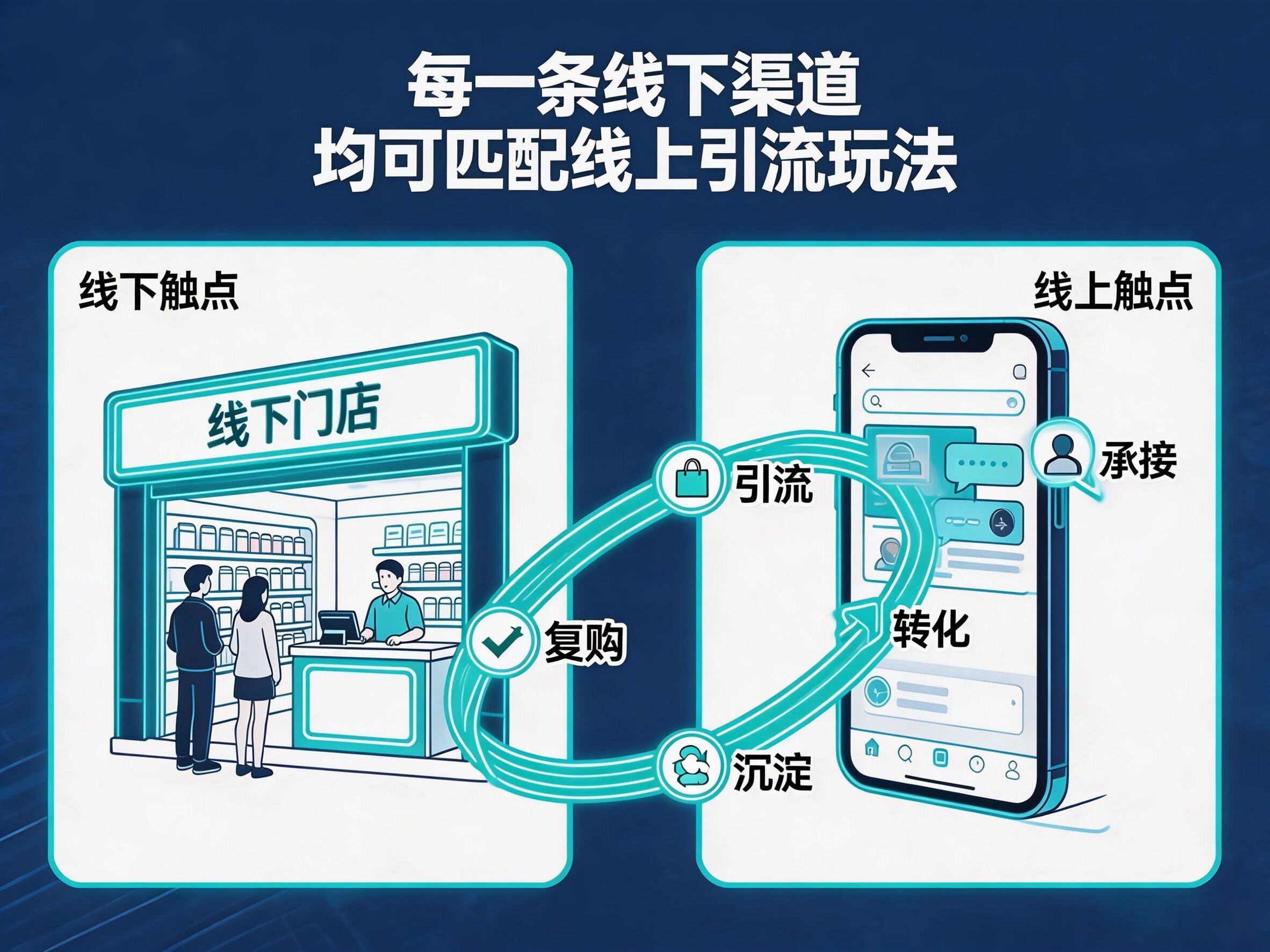 线下渠道线上引流获客闭环锐笔插画.jpg